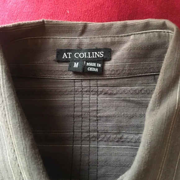 Long Sleeve Button Up Grey Shirt with graphics - Picture 2 of 3